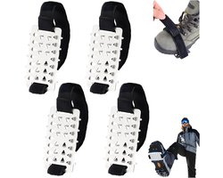 Antislipzooltjes - sneeuwzolen onder schoen - 4 stuks - Antislip IJzers voor Schoenen - Crampons voor Wandelen in Sneeuw en IJs - voor winterwandelen, klimmen en ijsvissen