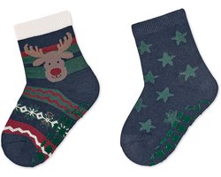 Baby Slofsokken met Antislipzool - Dubbelverpakking Kerst Thema