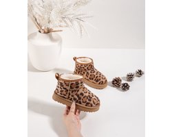 Bottes fourrées style Ugg léopard