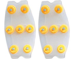 IJsbeschermers Schoenen - Antislip Crampons - Winter Wandelen - 7-Tand Tractie - Universele Maat - Geel