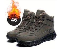 Nivard Snowboots - Sneeuwschoenen - Sneeuwboots - Heren - Wintersport - Ski - Skischoenen - Khaki - 46 - Buiten - Antislip