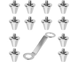 Sneeuwijzers Anti - Snowsteps - Antislipzooltjes - 12 - Stuks Voetbalspikes, Robuuste Aluminium Vervangingsspikes, Geschikt voor Nike schoenen, training en rugby