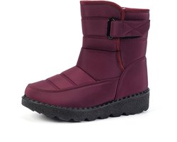 Snowboots - Sneeuwlaarzen -Winter Sneeuwlaars Dames - Waterdichte Sneeuwlaarzen - Winter Voert Warme -Claret - Maat 36