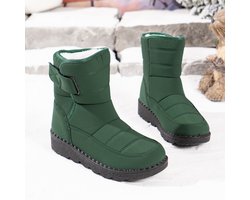 Snowboots - Sneeuwlaarzen -Winter Sneeuwlaars Dames - Waterdichte Sneeuwlaarzen - Winter Voert Warme -Groen - Maat 36