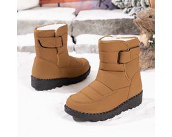 Snowboots - Sneeuwlaarzen -Winter Sneeuwlaars Dames - Waterdichte Sneeuwlaarzen - Winter Voert Warme -Kurkuma - Maat 37