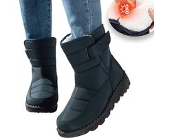 Snowboots - Snowboots dames - Winterlaarzen voor dames - Sneeuwlaarzen - Sneeuwlaarzen dames - Winterlaarzen - Waterdicht - Warme fleecevoering - Antislipzool - Halfhoog - Koud weer - Antislip sneeuwlaarzen voor buiten - Cadeau - Blauw - Maat 40
