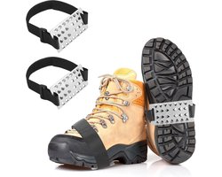 Stijgijzers - 1 paar - Anti Slip Sneeuwzolen - Sneeuwijzers - 26-tands antislip spikes - Schoenijzers - Antislipzooltjes - Sneeuwijzers - Outdoorlaarzen - wintersport - winterveiligheid - unisex - voor wandelen, buitenklimmen - zwart