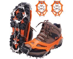 Stijgijzers Voor Bergschoenen - Stijgijzers - Met Spikes Antislip - 2 Stuks - Wandelen Op Ijs En Sneeuw - Oranje