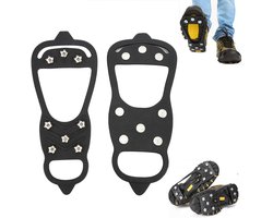 Stijgijzers Voor Bergschoenen - Stijgijzers - Sneeuwijzers - Anti Slip Sneeuwzolen - Schoenovertrekken - Wintergrip - Schoen Spikes - Crampons - Voor Dames Of Heren - 8 Spikes - Voor wandelen, vissen, klimmen en hiken - Voor schoenmaat 34-40