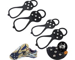 Universele Anti-slip Spikes Voor Schoenen - IJstrekkers Met Stalen Pinnen - Krampons Voor IJssport & Winteractiviteiten-2 paar